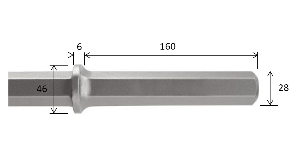 6-kant 28 x 160 mm