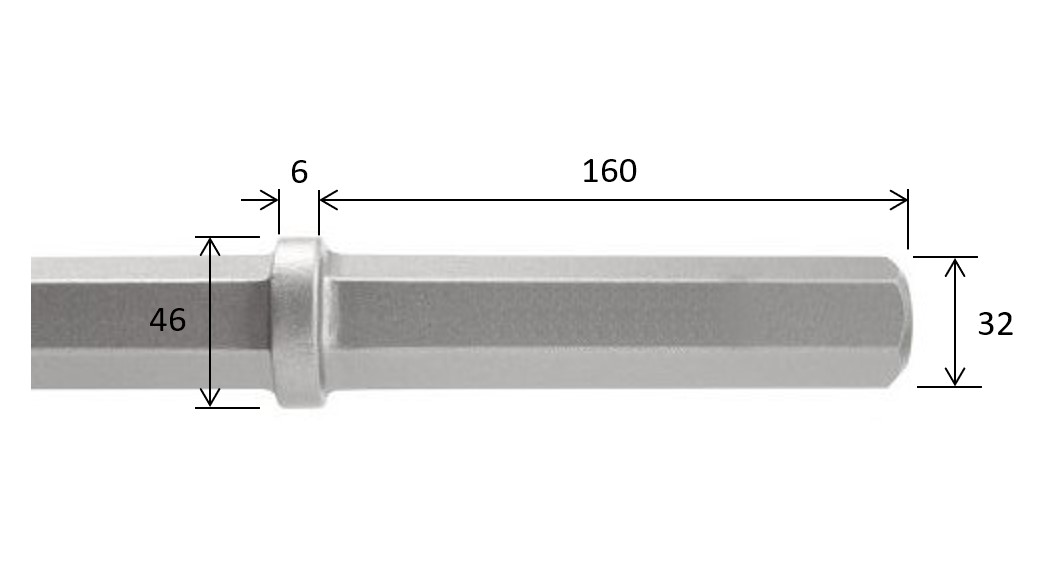 6-kant 32 x 160 mm