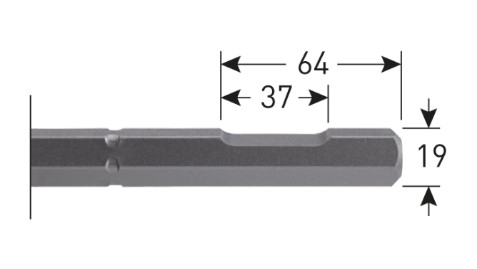 6-kant 19 mm met uitsparing