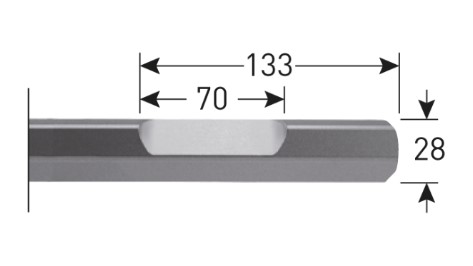 6-kant 28 mm met uitsparing