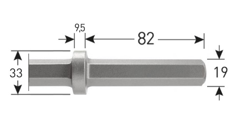 6-kant 19 x 82 mm